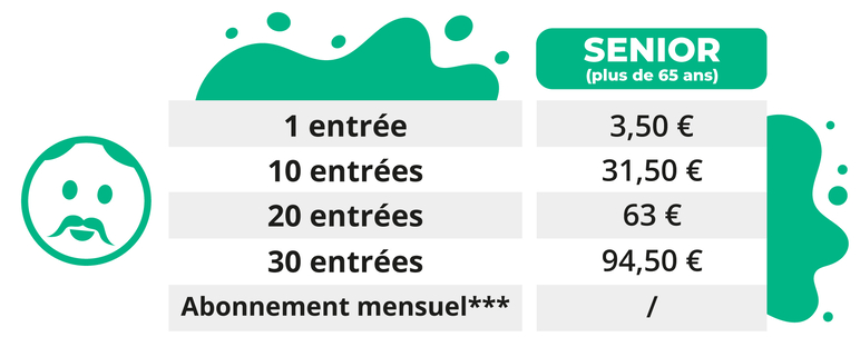 Tarifs pour senior du centre aquatique intercommunal à Delle Tarifs pour senior du centre aquatique intercommunal à Delle