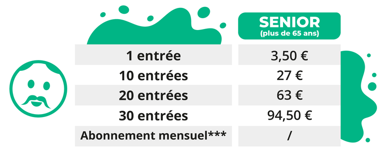 Tarifs pour senior du centre aquatique intercommunal à Delle Tarifs pour senior du centre aquatique intercommunal à Delle
